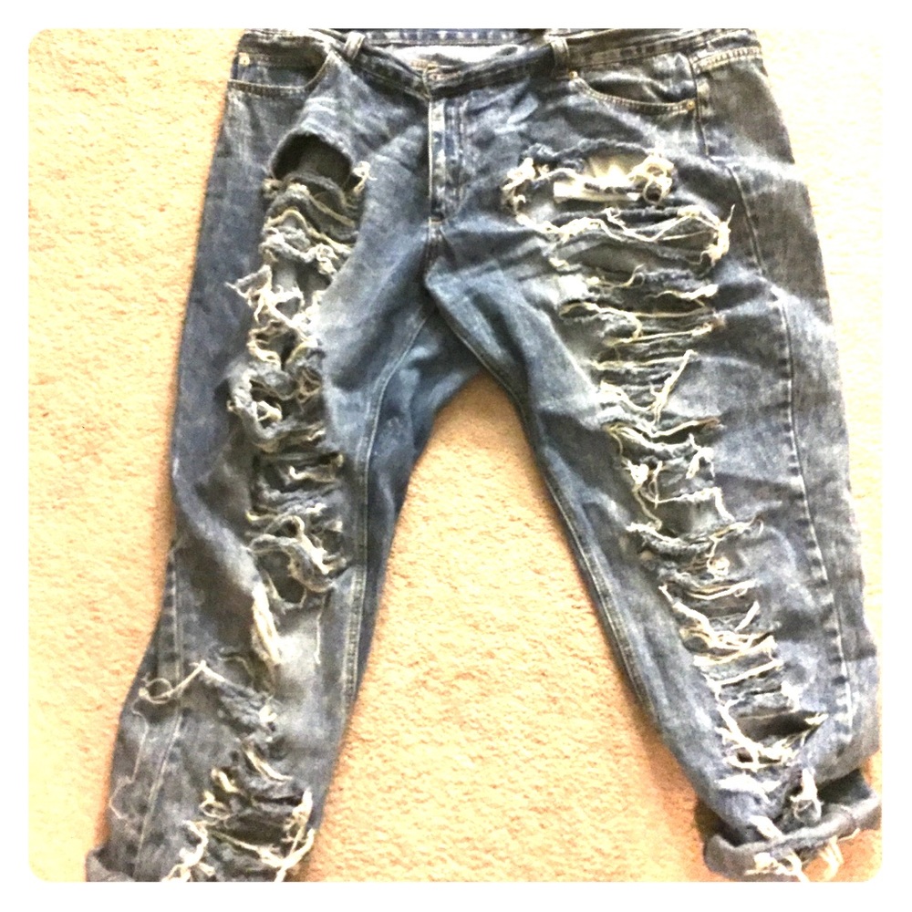 Plus Size 20 Forever 21 Distressed Jeans